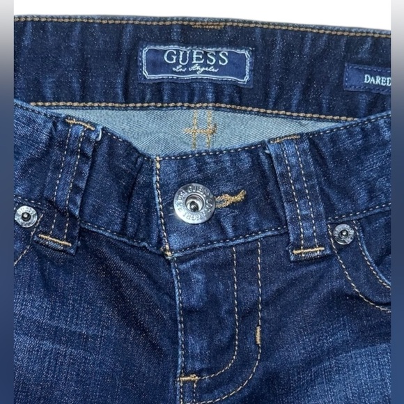 Women’s Y2k ORIGINAL Guess Jeans Dark Wash Daredevil Boot Size 26 EUC No holes - Picture 8 of 16